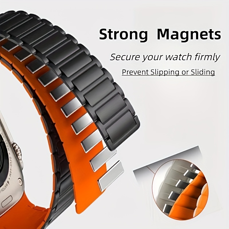 Magnetic Bands Compatible with Apple Watch Band 49mm 46mm 45mm 44mm 42mm 41mm 40mm 38mm Women Men, Sport Strap for iWatch Ultra 2 Series 10 9 8 7 6 SE 5 4