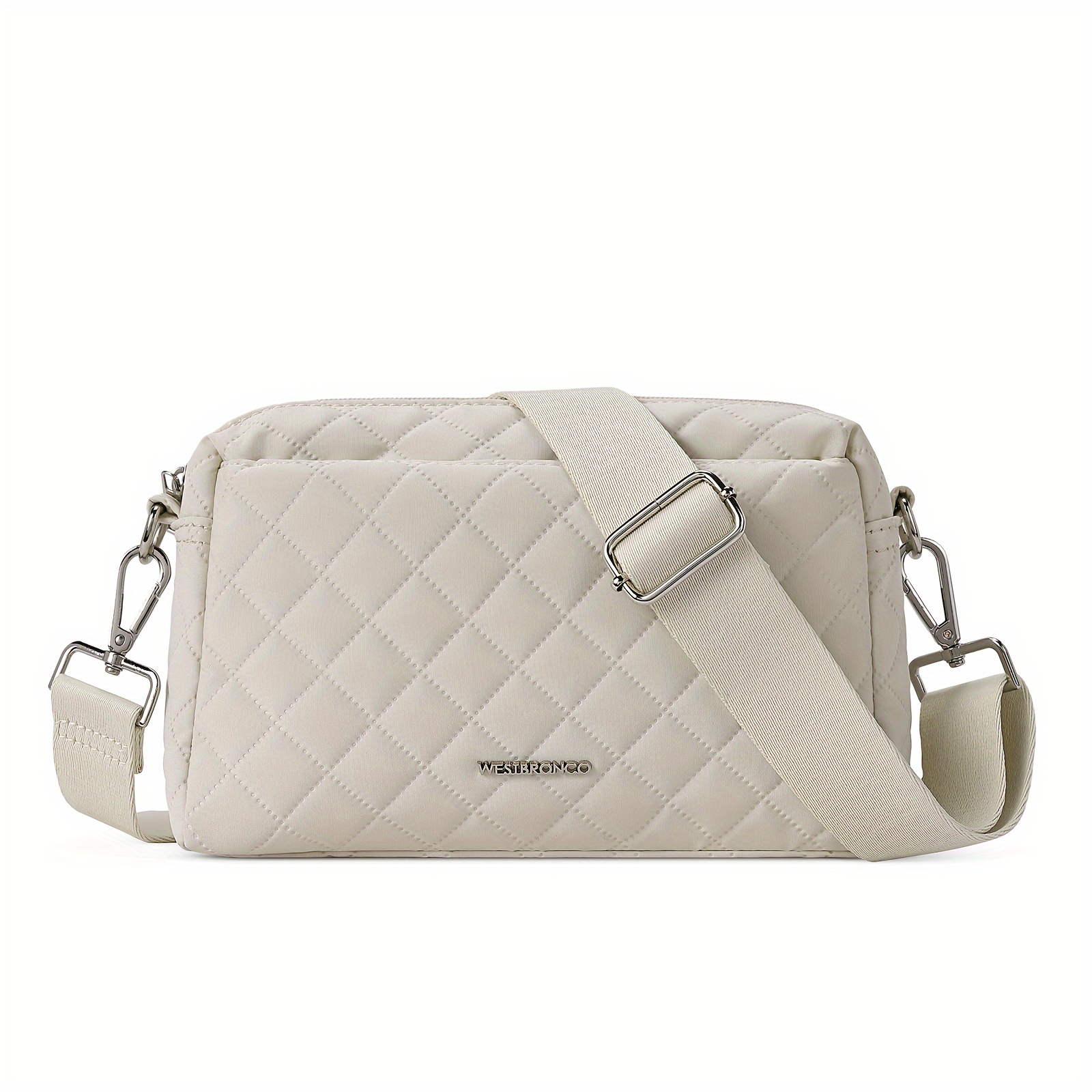 

Quilted Crossbody Bags For Women Small Crossbody Purse Nylon Lightweight Shoulder Handbags With Adjustable Strap