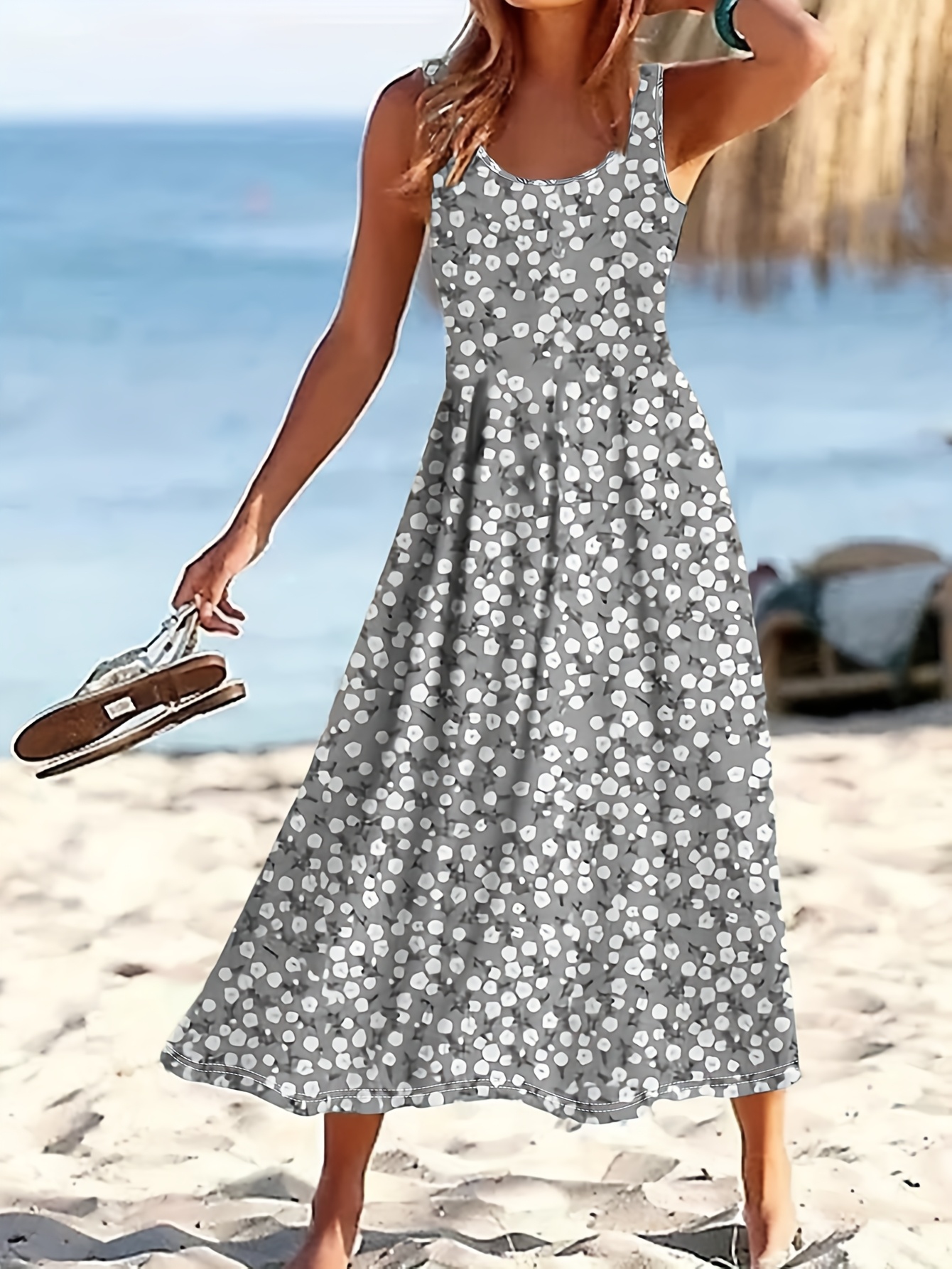 Maxi Dress Womens Beach Vacation Clothes Women'S Sleeveless Floral