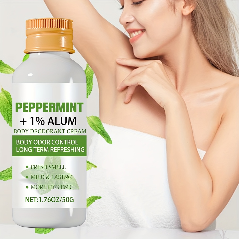 Mint Deodorant Cream -- Mint, 1% Alum, Glycerin, Aloe Vera -- Fresh Smell, Mild and Long-lasting, More Hygienic -- Body Odor Control, Long-lasting Fresh Fragrance -- Body Deodorant Cream -- Unisex