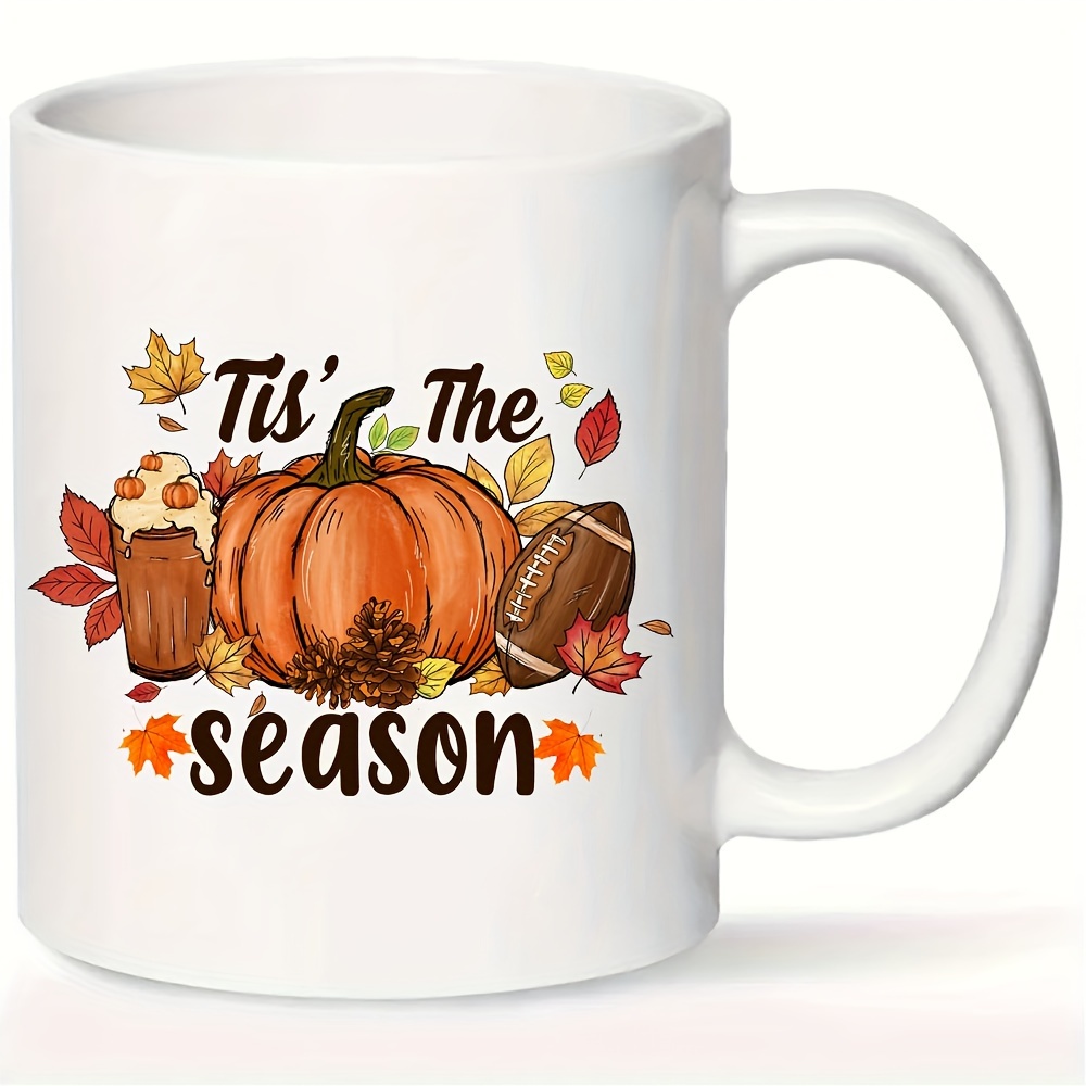 

4pcs Thanksgiving Stickers - Cartoon Pumpkin, Football, And Leaves Design - Waterproof, Uv Resistant, And Self-adhesive - Perfect For Coffee Cups, Mugs, And Diy Crafts