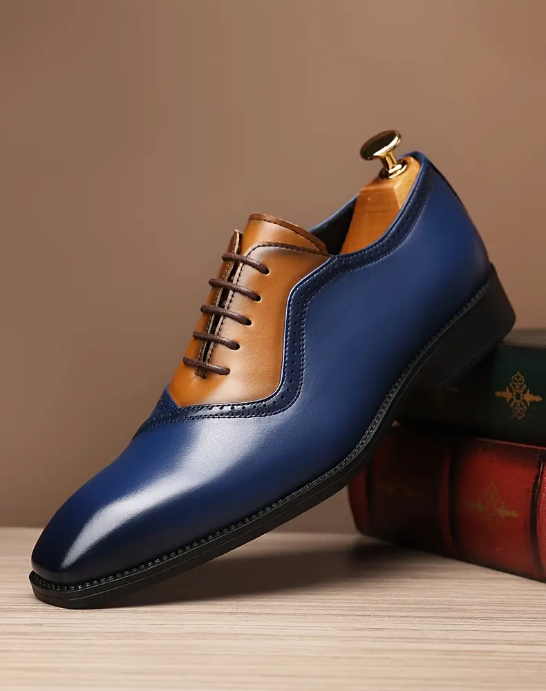 mens business formal lace up blue stylish new casual shoes comfortable durable and slip resistant rubber sole 68625 Product details 1