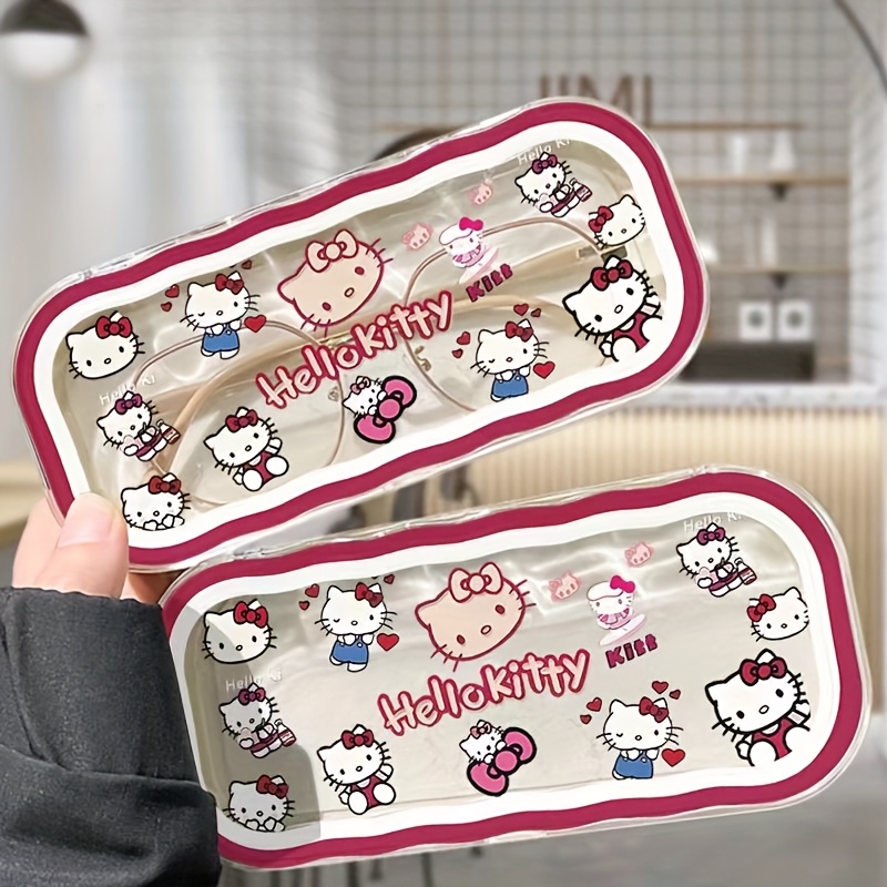 

Sanrio Hello Kitty & Kuromi Cute Anime Glasses Case - Cartoon Design With Heart Pattern, Fashion Glasses Protection & Gift Idea, Storage Box, Fashion Glasses, Christmas Gift, Best For Christmas