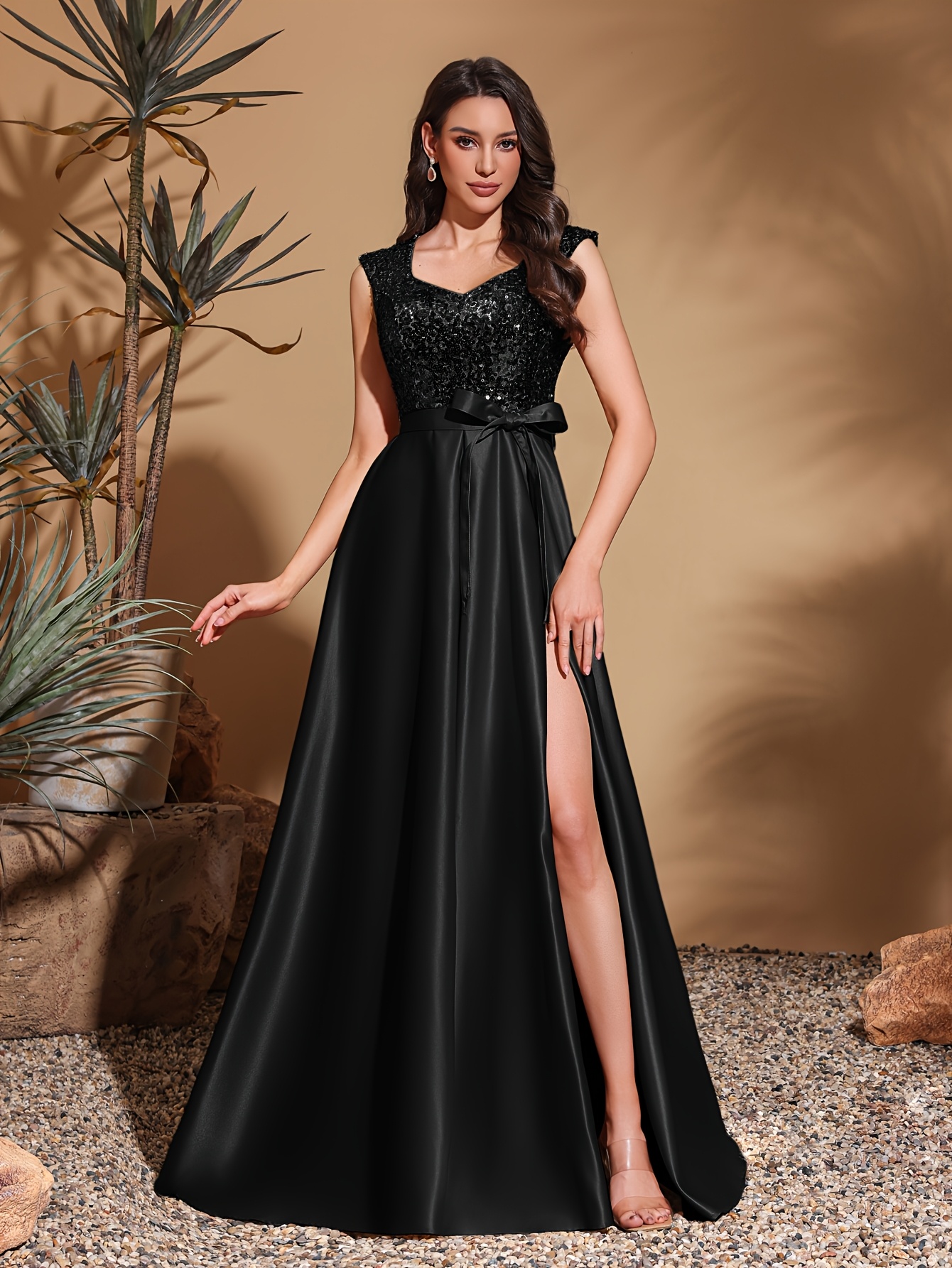 black mesh bodysuit dress Dark Green halter Party Dresses Formal Girls Graduation Prom Gown Long –  Siaoryne main image 1