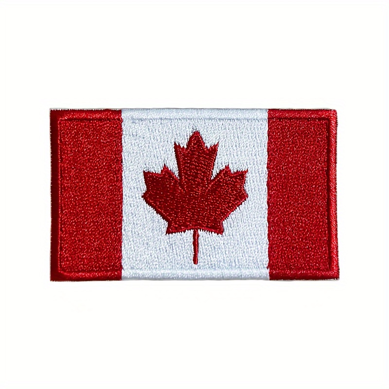 1pc Canada Flag Patriotic Flag, Red And White Ironing/sewing- Clothing Shoes, Hats, Bags, Badge Appliques