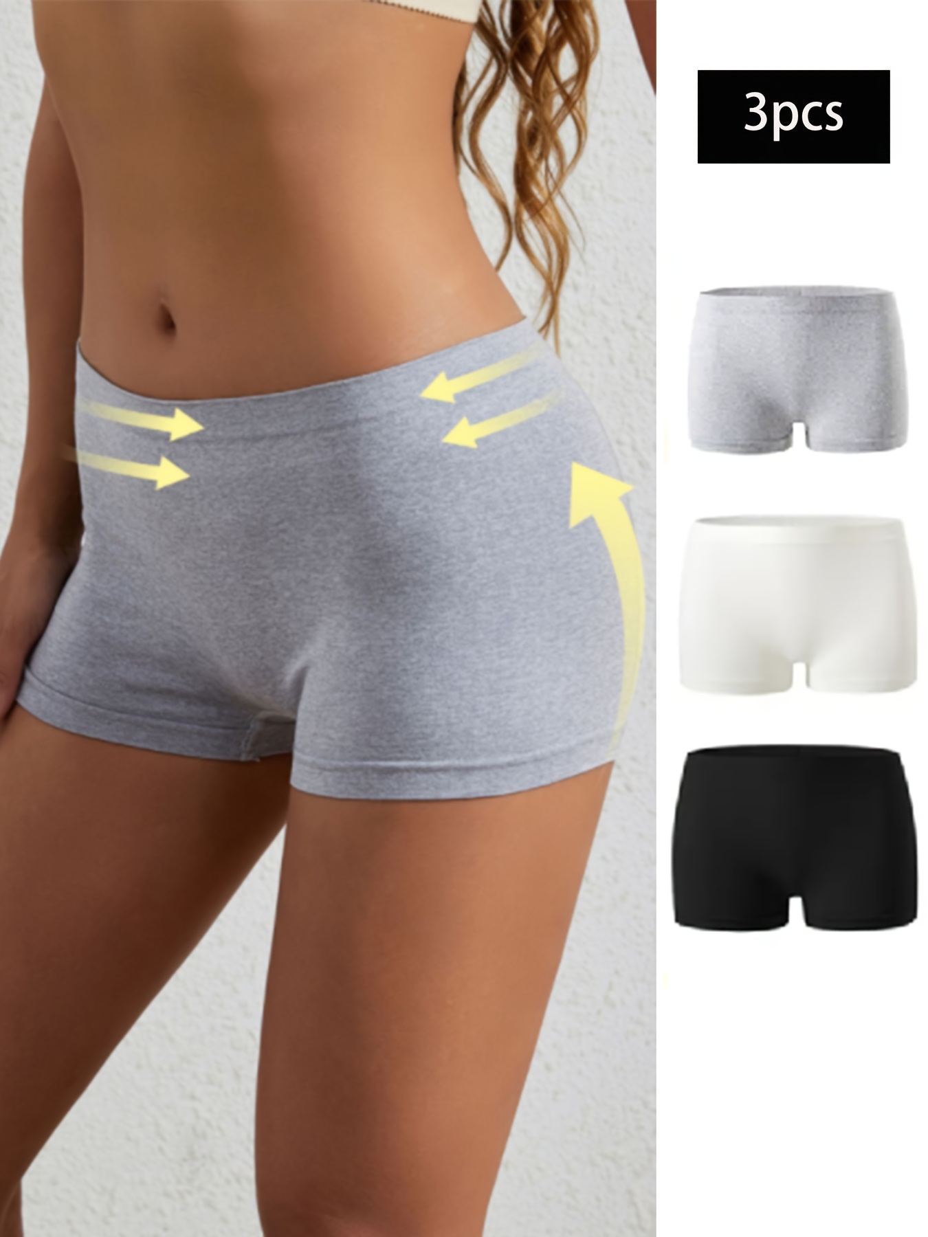 3pcs   boyshorts elegant comfy breathable stretchy intimates panties womens lingerie underwear
