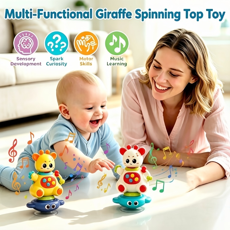 Baby Giraffe Spinning Toy with Detachable Head Whistle