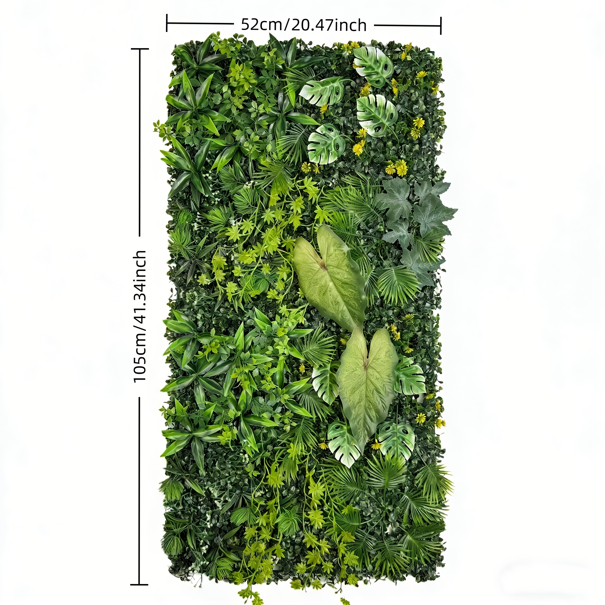 52x105cm Uv-resistant 3d Artificial Plant Wall Panel, Maintenance-free Indoor/outdoor Plastic Leaf Screen, Suitable For Outdoor Walls, Privacy Partitions, , Offices. , Durable Surface