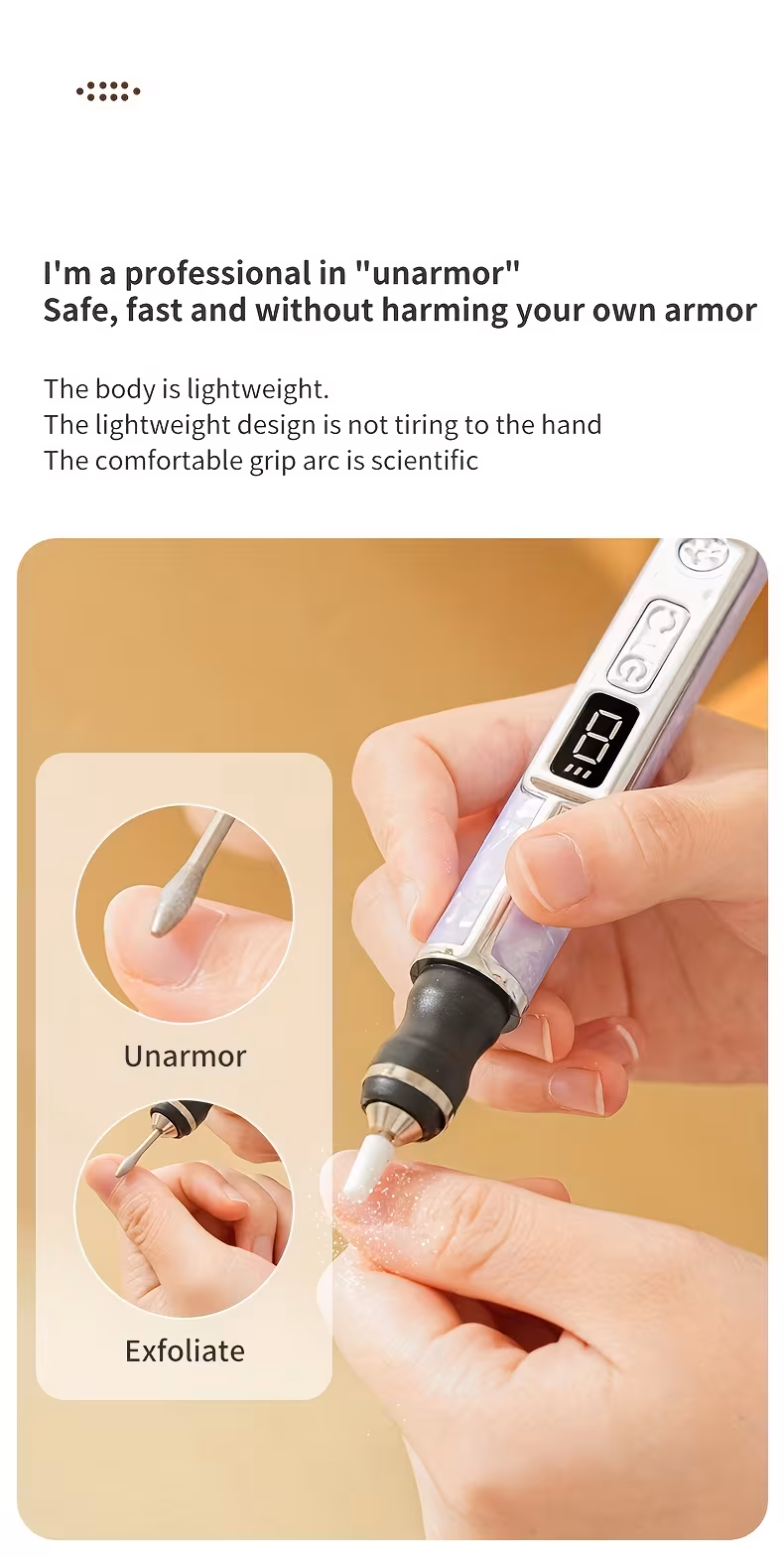 new lcd display electric nail drill and nail lamp 2 in 1 grinding polishing curing tool portable electric nail file and nail care tool set perfect gift for christmas new years and valentines day Product details 4