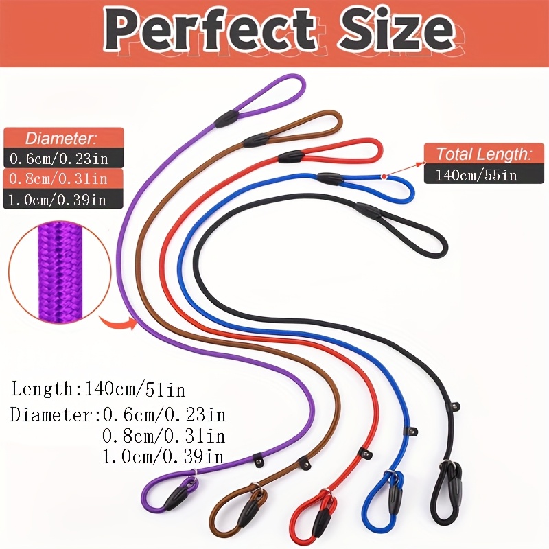 5pcs Heavy-Duty Nylon Dog Training Leash Set