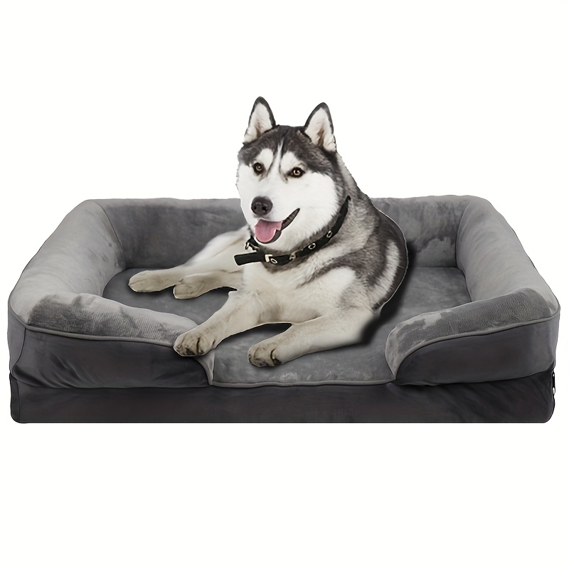 super large dog orthopedic dog bed washable dog sofa bed supporting foam pet sofa bed detachable washable   use comfortable soft   bottom suitable for   sizes small medium large extra large polyester material easy assembly Product details 6