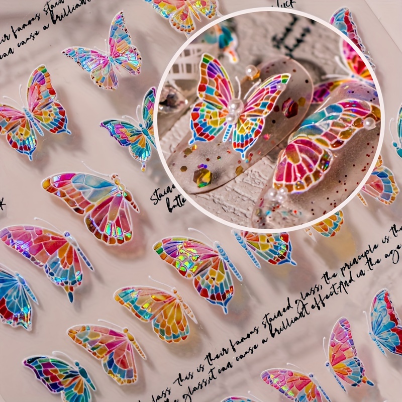 A Colorful Aurora Shell Light Nail Art Sticker, Which Used As -dimensional Embossed Accessory. Suitable For Projects For Women And