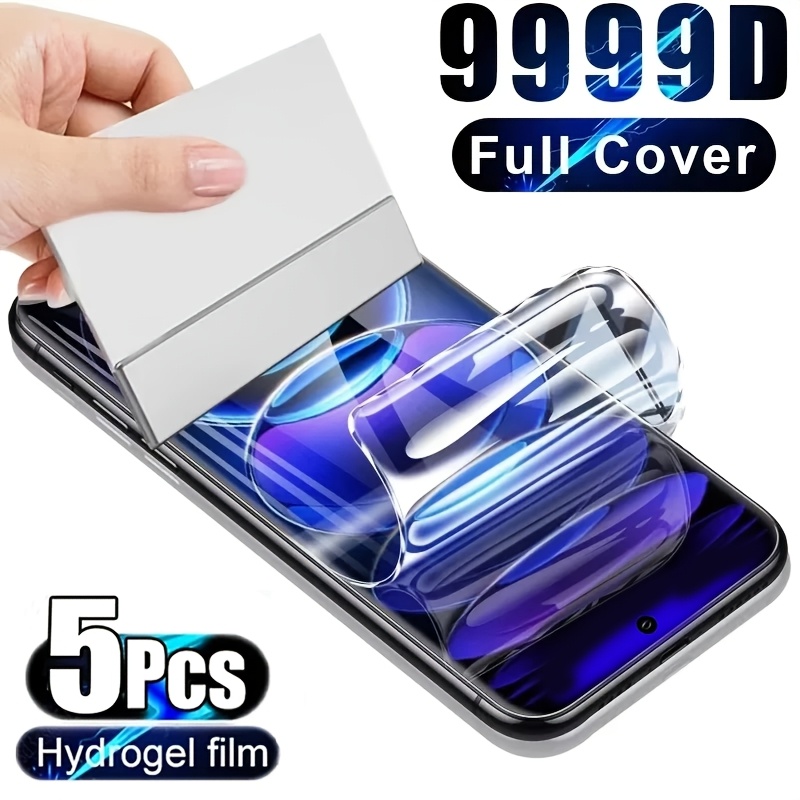 Set 5 bucăți Folie Hidrogel Acoperire Totală pentru Xiaomi Redmi Note 15 14 13 12 11 Pro 4G 5G 15 Pro Plus 14 Pro+ 13 Pro+ 11S 15 15C 14C 13C Poco X7 X6 Pro F6 F5 M6 C65, Folie Protectorie Moale pentru Ecran, -zgârieturi, Ultra HD, -amprentă, Compatibilă cu Huse