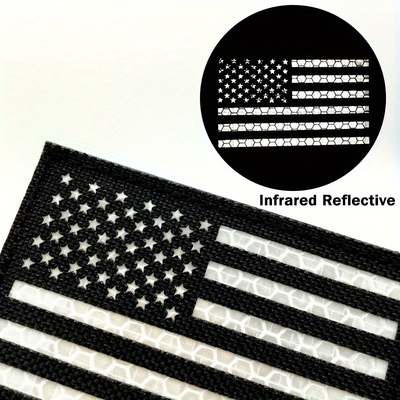 

1pc Ir Reflective Us Patches For Men, For Clothing - Fastening For