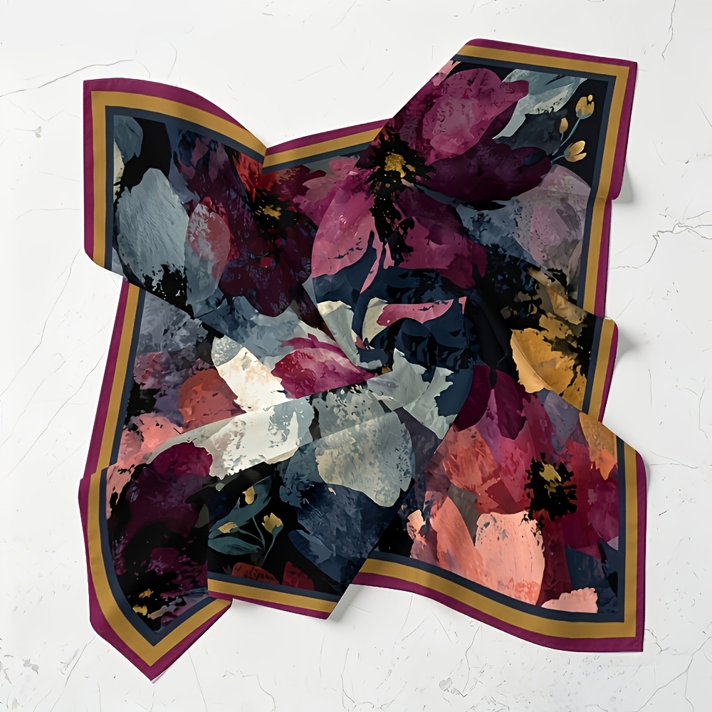 Floral Abstract Printed Bandana Scarf, Lightweight and Multi-Functional