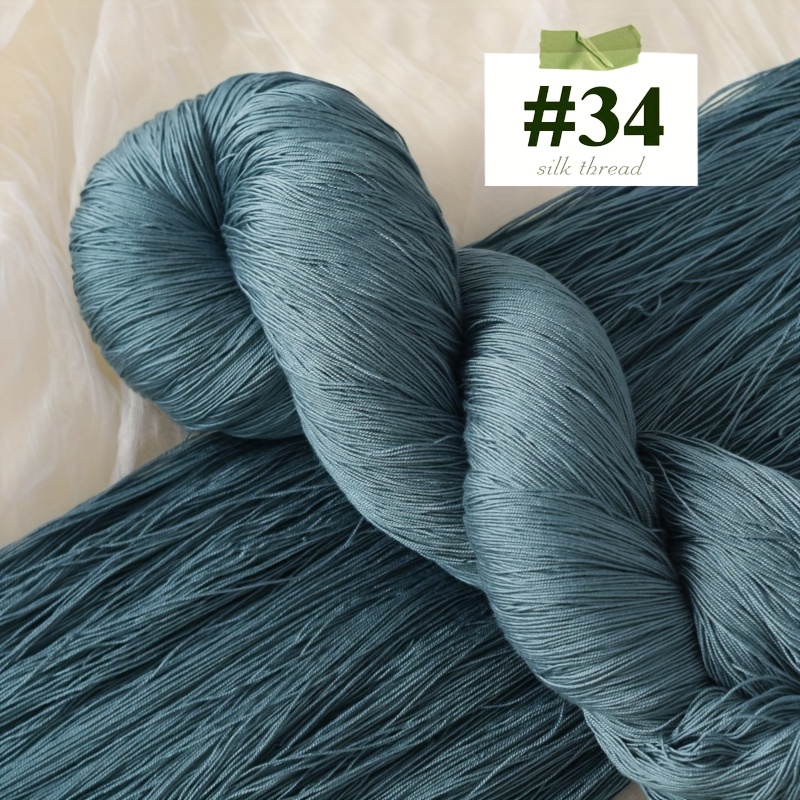 280g, 1800m, Silk Lace Thread, Crochet Shawl, Crochet Table Mat, Crochet Clothing, Lace Fine Thread, Handcraft Lace Thread, 32 Colors From