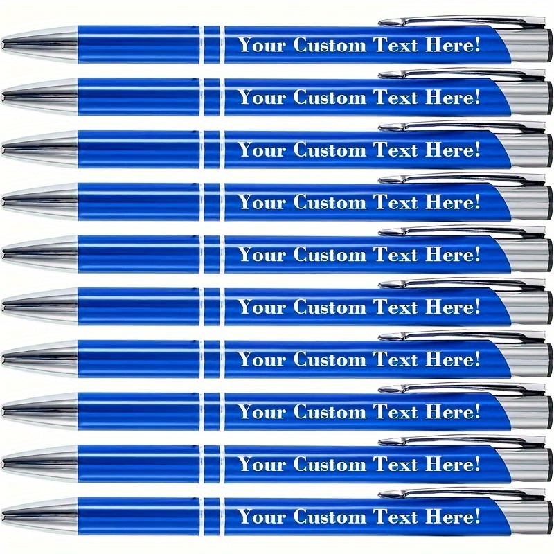 

Custom Engraved Pens Set Of 10, Retractable Aluminum Ballpoint Pen, Medium , , Personalized Gifts For Adults & Teens - Ideal For School, Office, & Holiday Presents