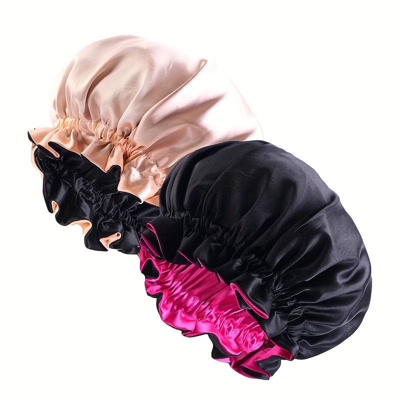 TEMU 2pcs Set Of Color-block Double-layer Sleeping Caps, African Style Contrast Headscarf Hats, Beauty Care Hats