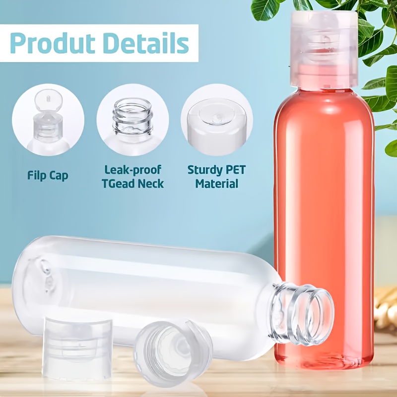 

2pcs/3pcs/5pcs, 3.38oz Transparent Squeeze Travel Bottles With Flip Cap Set - Suitable For Any Cosmetics, Toiletries, Reusable Travel Bottles