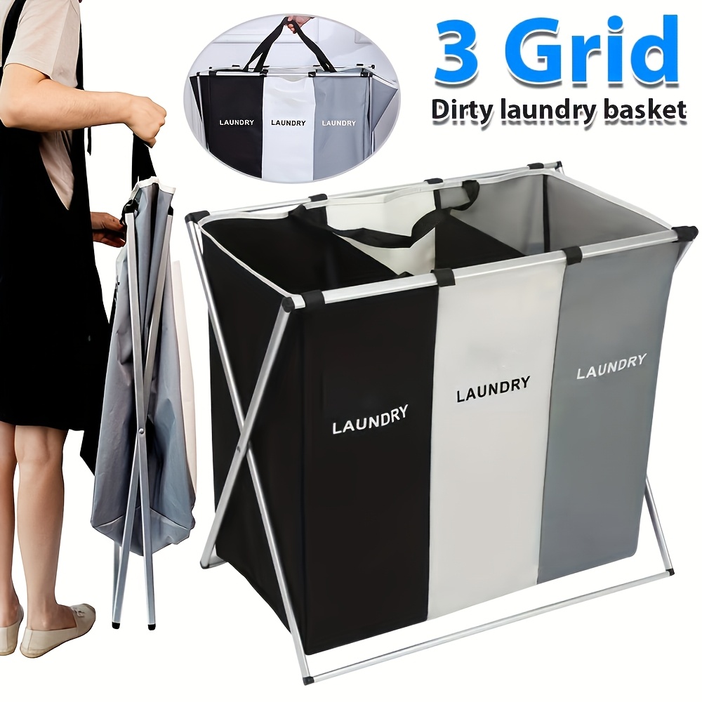 

Laundry Basket With 3 Compartments Narrow 155l Laundry Bag - Laundry Sorter Laundry Laundry Collector, Foldable Laundry Chest Laundry Basket Collector Laundry Baskets