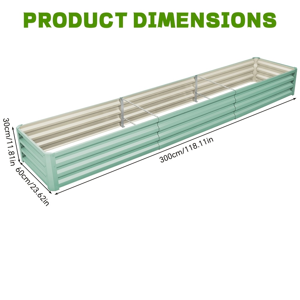 Image of Rectangular Garden Planter Made Of Galvanized Steel, Suitable For Growing Vegetables, Herbs, And Flowers, Featuring A Spacious Raised Bed Design For Outdoor Use