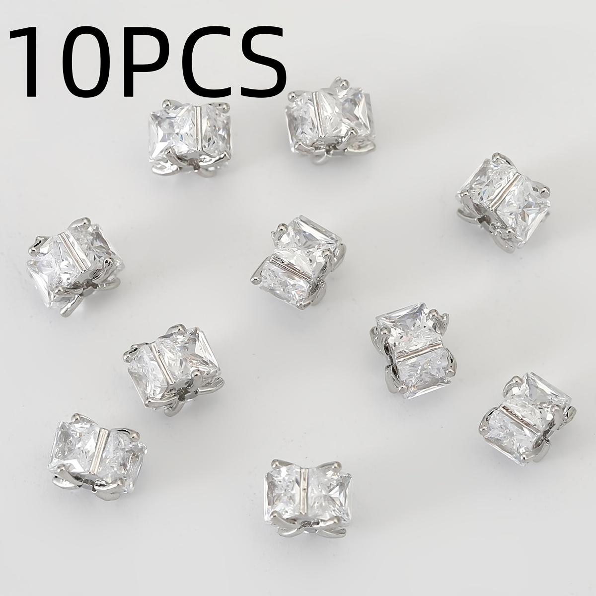 TEMU 10 pezzi, Stile Moda Western - Zirconia Incastonata in Rame - Lavoro di Perline - Ciondolo Unisex , per Collana, Gioielli per Orecchie, Ciondolo