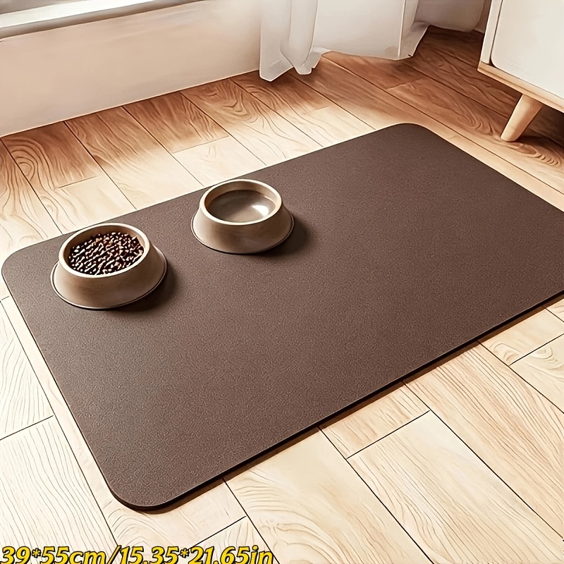 TEMU Easy Solid Color Pet Placemat, Absorbent Anti-spill Rubber Bottom Pet Feeding Mat, Anti-spill Mat For Cats And Dogs Eating And Drinking. Can Dog
