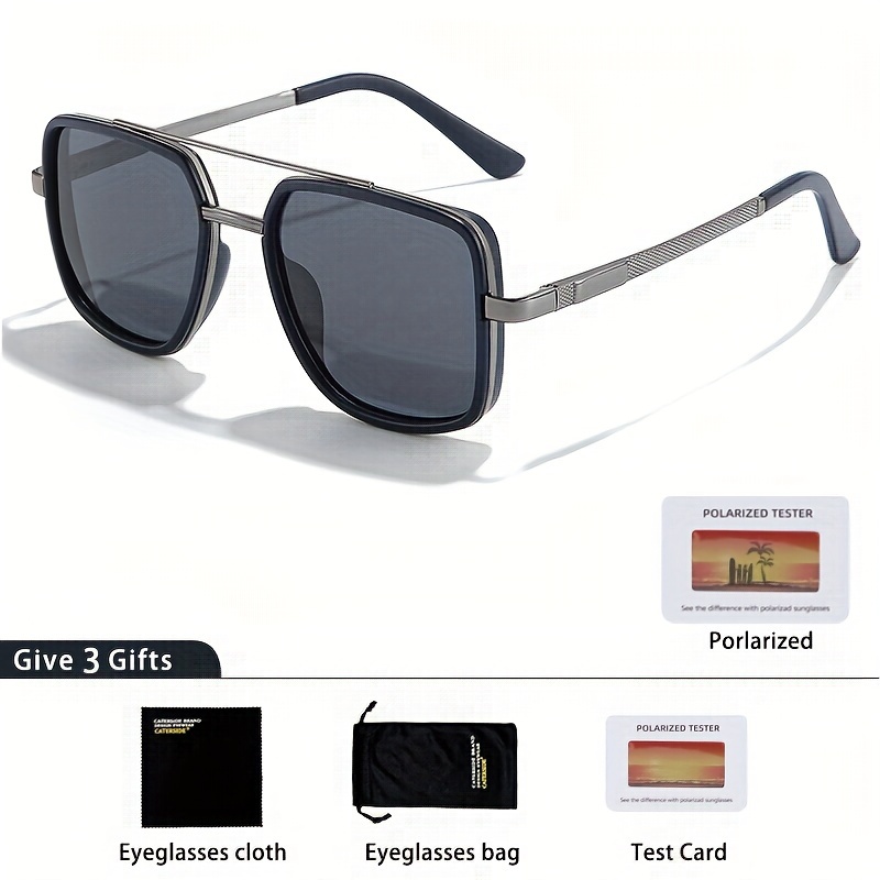 Fashion Mens Polarized Sunglasses Square Tac Lens Sunglasses