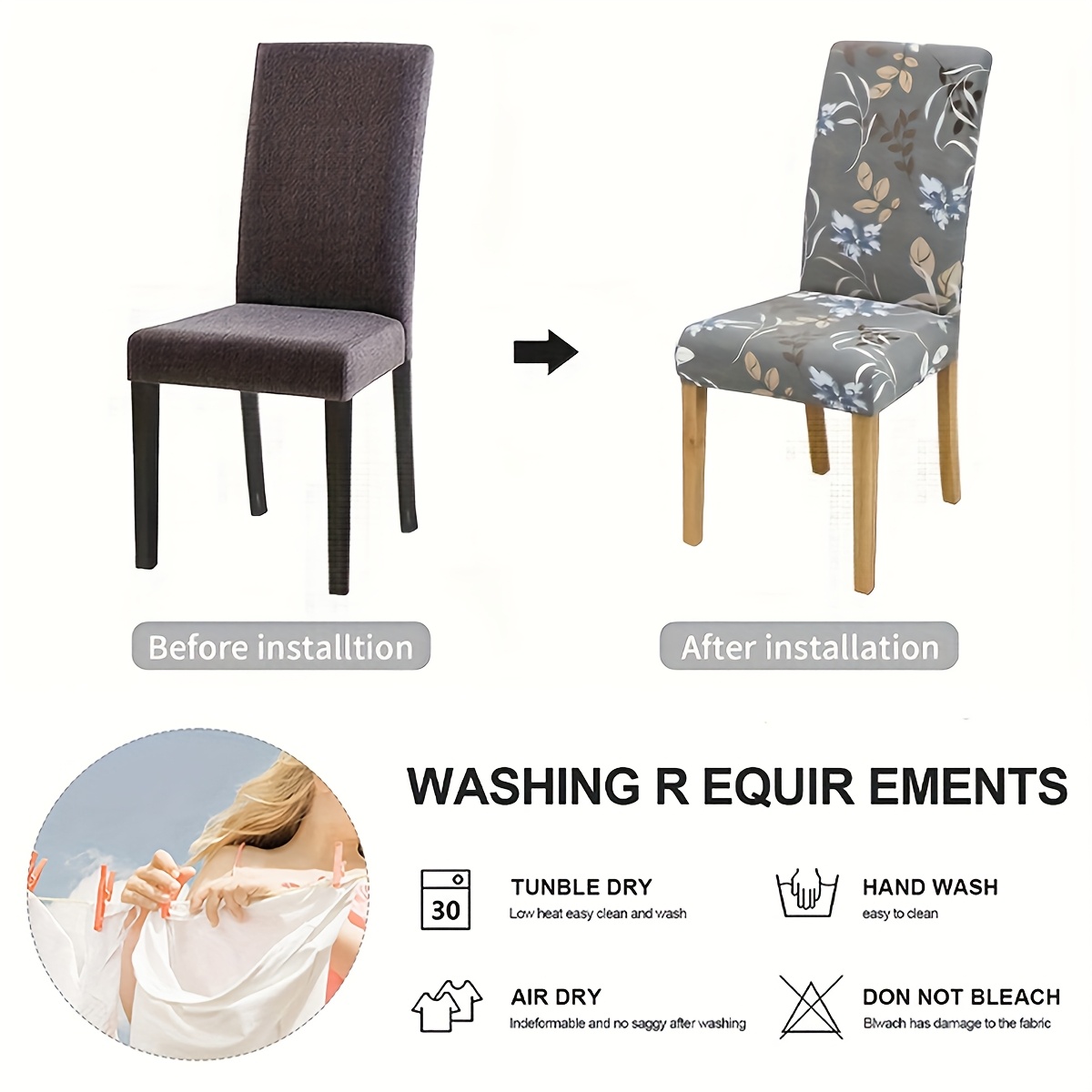 fiber fabric printed elastic chair cover Temu Netherlands