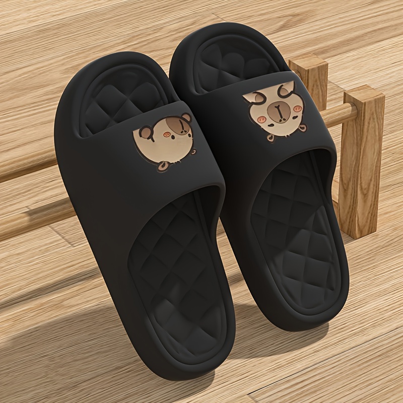 Image of Cute Cartoon Capybara Women's Home Indoor Lightweight Anti-slip Slippers, Outdoor Casual Flip-flops, Women Shoes