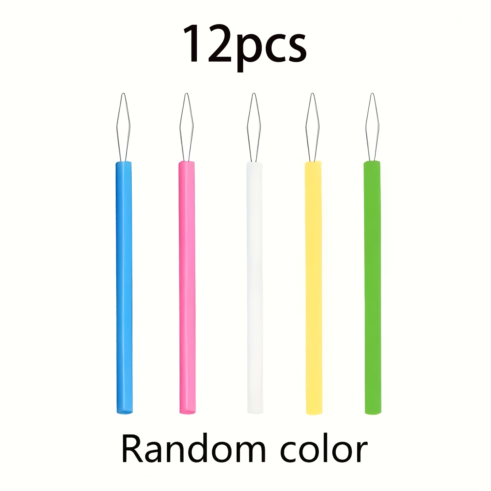 TEMU 12 Enfileurs en Plastique de Couleurs Aléatoires - Ensemble d'Outils de Filetage Cylindriques, Accessoires de Couture DIY, Aide à la à Utiliser