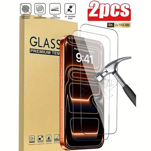2 pack anti fingerprint high aluminum material definition tempered film compatible with iphone11 12 13 17 mobile phone additions not easy to break