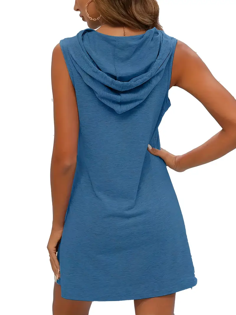 meerdelige set dames kleurrijk vest met capuchonjurk details 5