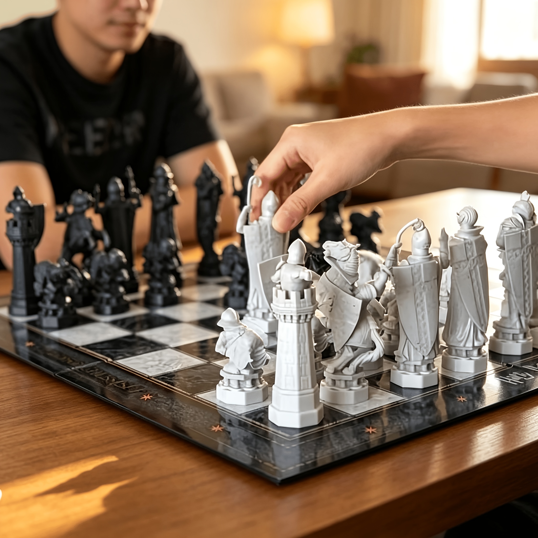 TEMU Genuine Licensed Harry Potter Board Game, Black And White Chessboard, Wizard Chess, Accurate Movie Board, Fan Gift, Birthday Gift, Holiday Gift,