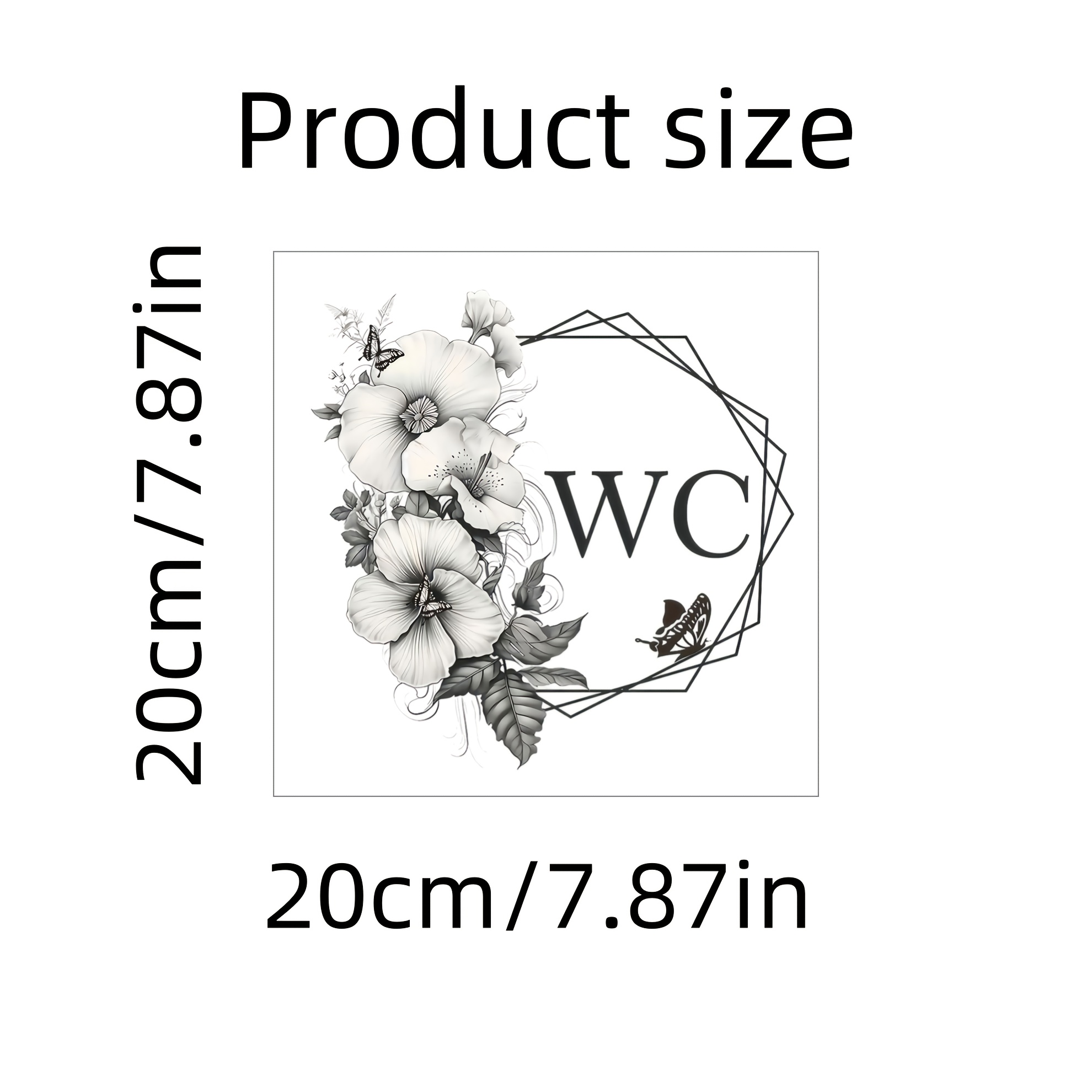 Floral Letter Toilet Wall Sticker, Waterproof And Oil-resistant, Suitable For Home Bathroom Decoration, Self-adhesive Vinyl Decal