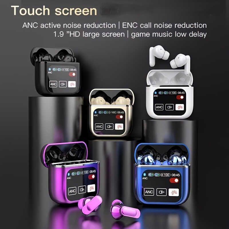 

Touch Screen Wireless Earbuds, Enc Wireless Tws Headset, Multiple Touch Modes, Sliding Touch Control Headset Enhanced Active Noise Cancellation In-ear Headphones With Game/music/movie Modes