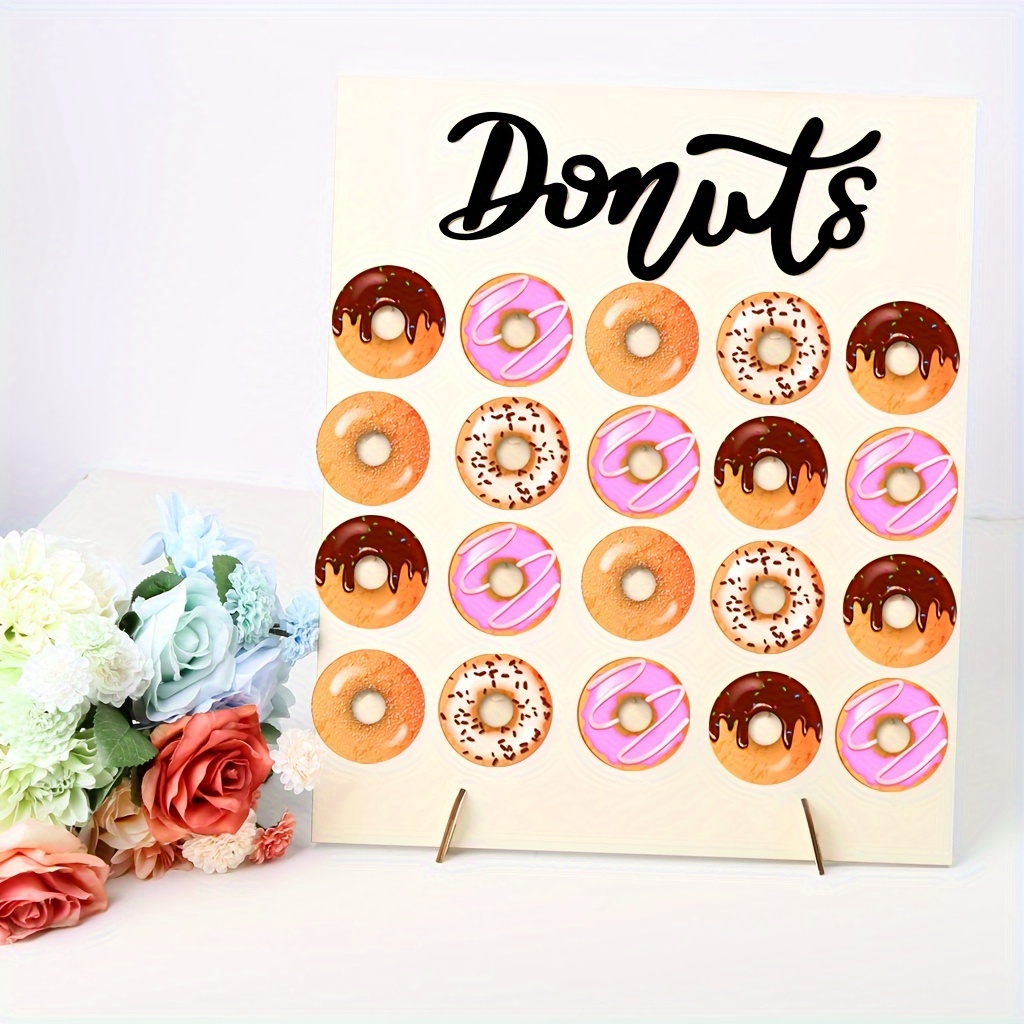 

Plywood Donut Display Wall Stand - Rustic Wedding Decor, Holder, Anniversary, Birthday, Gift