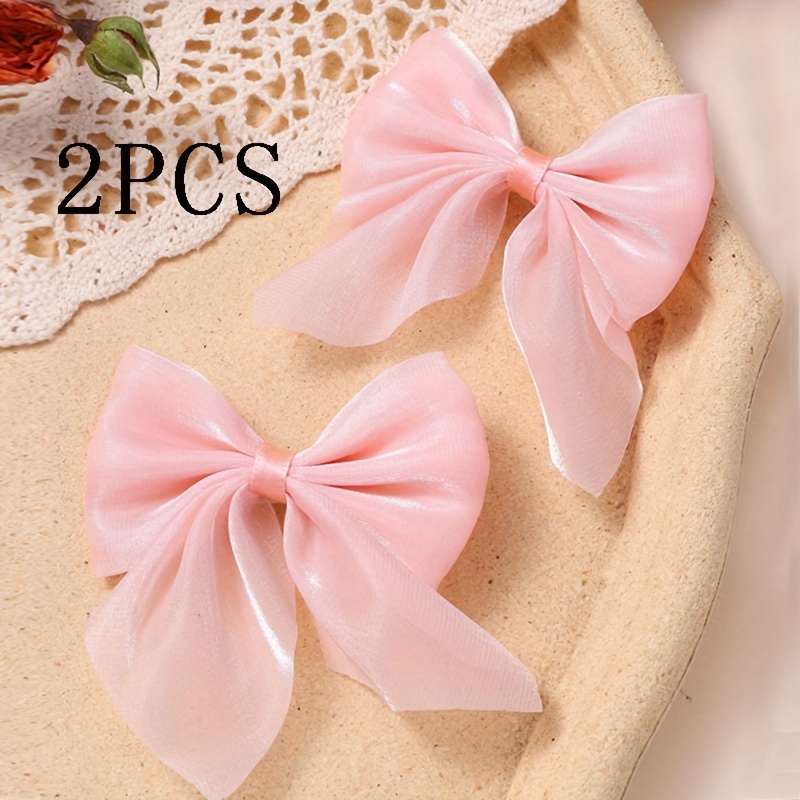 

2pcs Girls Mesh Bow Hair Clip, Little Girl Side Back Head Broken Hair Hairpin, Party Jewelry Ideal Birthday Gift For Girls, Hair Accessories For Girls