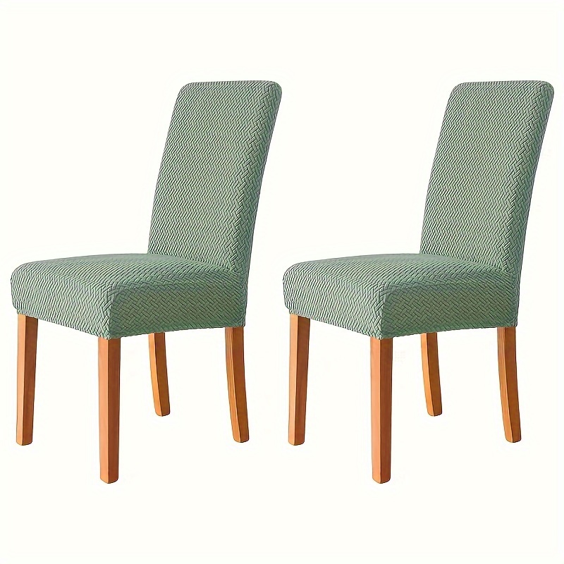 2pcs T-shaped Jacquard Chair Covers, Size M, Elastic Dining Chair Covers For Home And Hotel Use, Seat Covers For Stools