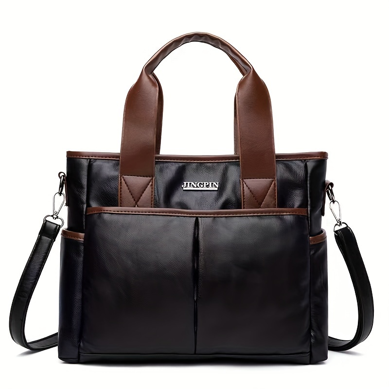 

Letter Decor Soft Pu Leather Tote Bag, Large Capacity Trendy Crossbody Bag For Women, Top Handle Versatile Shoulder Bag
