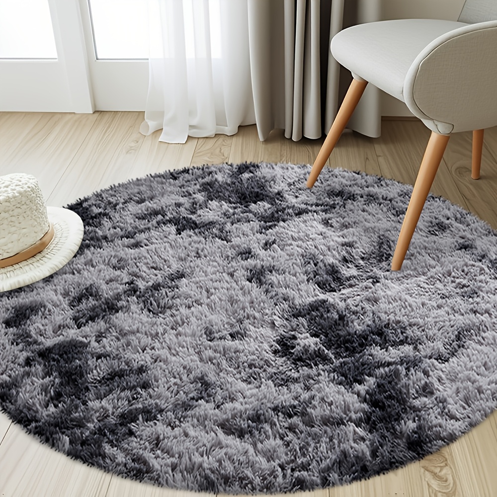 Plush Round Rug Suitable For Bedroom & Living Room - Foam Carpet With Foam Layer, Modern Fluffy Circular Suitable For Coffee Table,, Playroom, Holiday Gift For Christmas, Hand Washable
