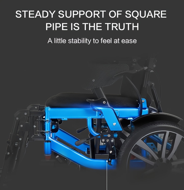 full reclining carbon   heavy duty electric wheelchair adults elderly foldable power   n   lbs manual adjustment for backrest leg supports 12ah lithium battery with 9 3 mile range 264 lbs   large storage bag Product details 2