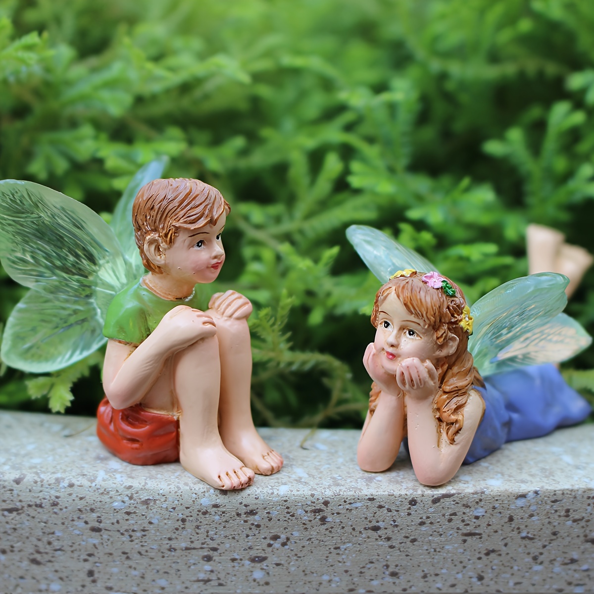 Funny Fairy Boy Girl Statue Fairy Garden Accessories Resin - Temu