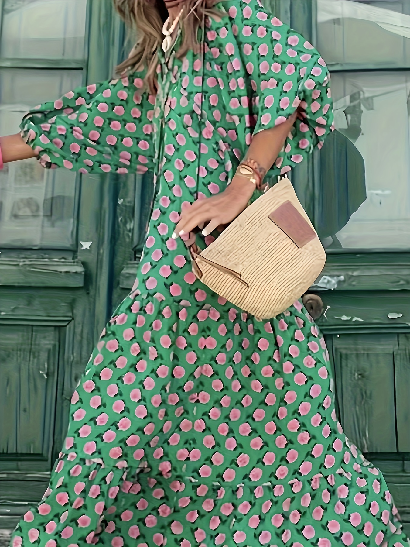 pink and green dresses for women sold on Temu United States