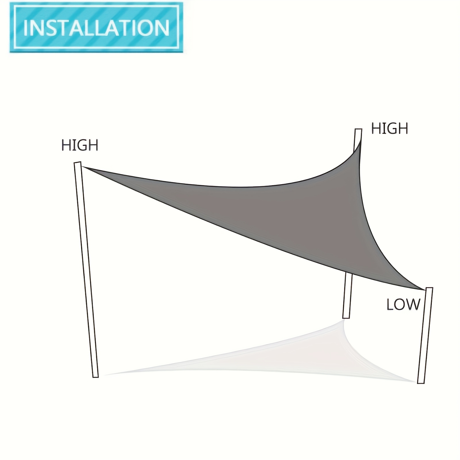 1-Pack Blue UV-Blocking Sun Shade Sail for Outdoor Patio, Right-Angle Triangle Design with Adjustable Rope, Durable Polyester Fabric for Backyard, Deck, Garden, Poolside - All-Season Shelter