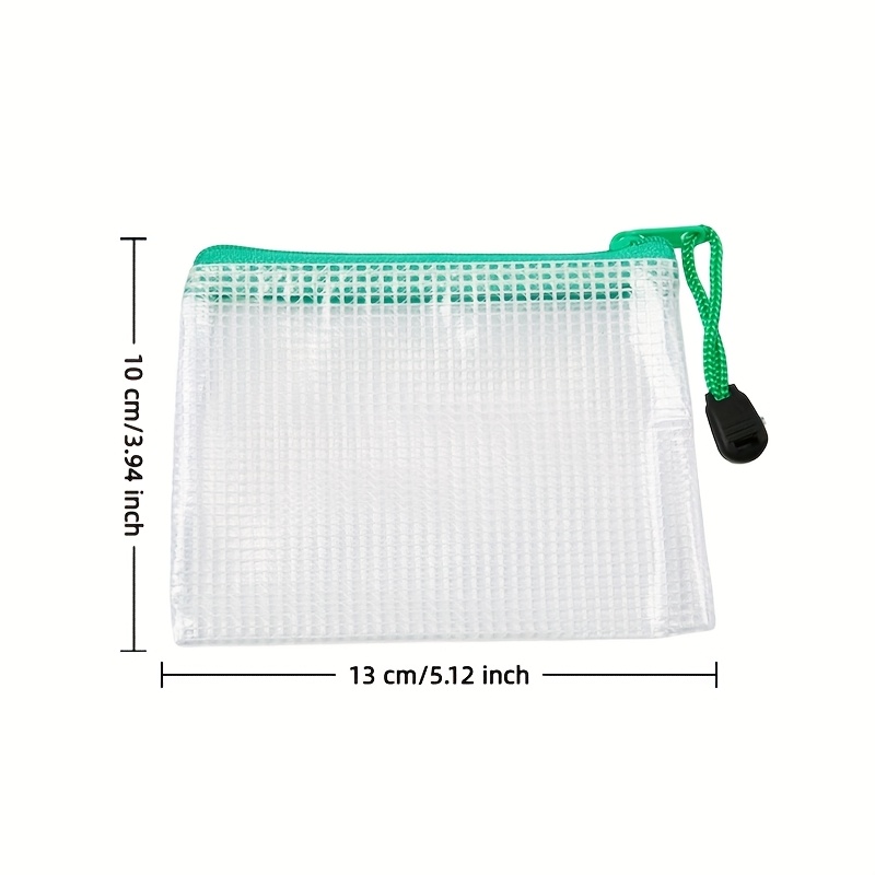10pcs B8 Green Mesh Zipper Bags - Waterproof Storage Bags For Documents, Receipts, Crafts, Easy To Organize And Protect