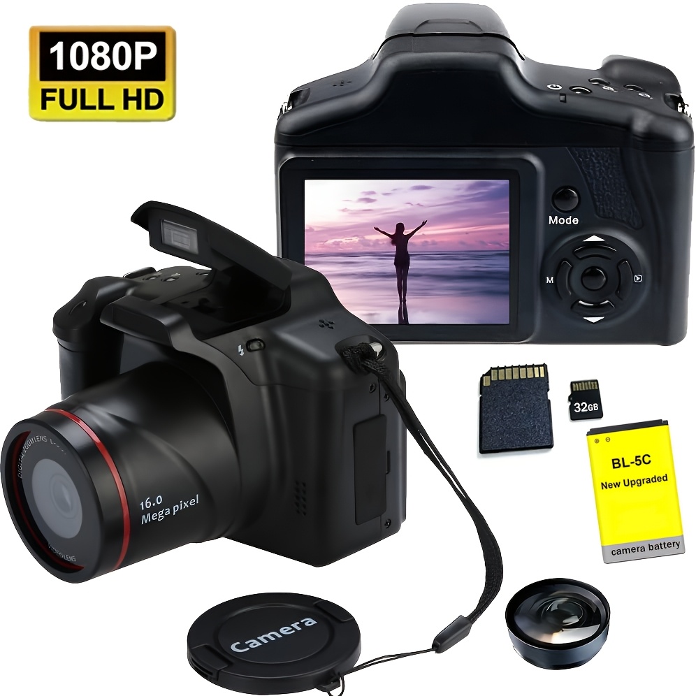  digital camera for photography with 2 4 inch lcd screen 16  zoom 1080p mini vlog camera with 9 88mm   cool   essentials easy to   ideal gift for men women