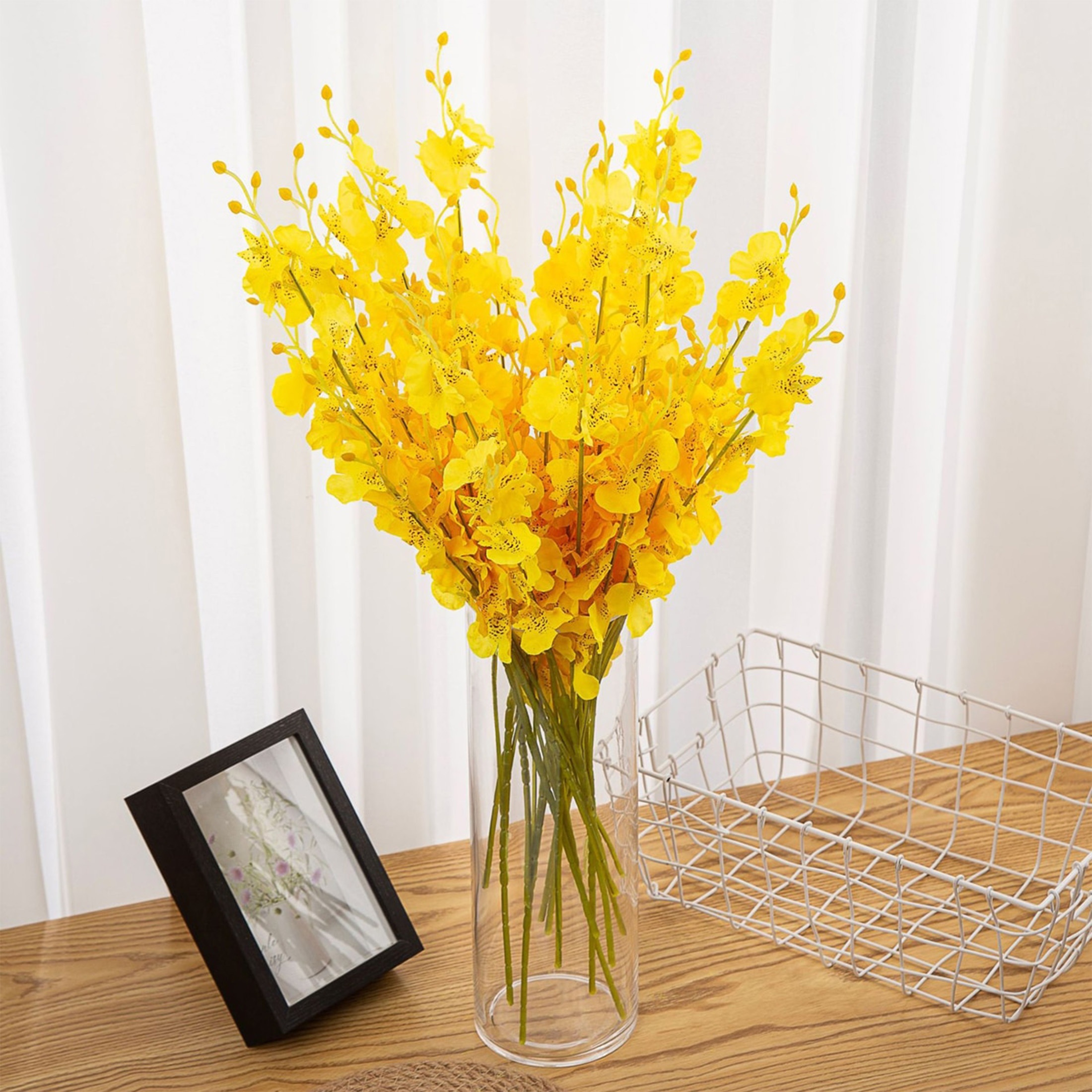 

5pcs, Yellow Artificial Flowers, Faux Flowers For Office House Wedding Diy Decor, Table Centerpieces, Fake Flowers For Vase Decoration, Room Decor, Home Decor