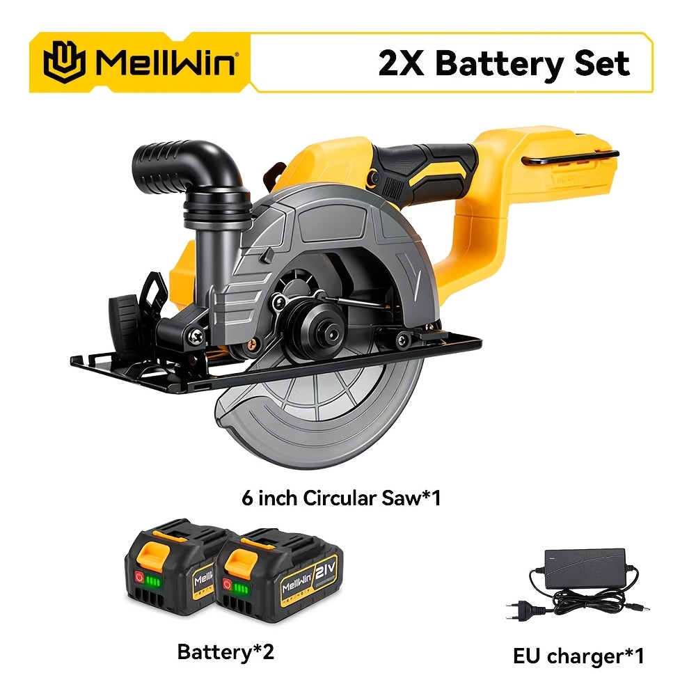 Image of 6-inch Circular Saw Set, Brushless Portable Circular Saw With Additions, Suitable For Wood, Tiles, Pvc Board Industrial Renovation Building Materials Transformation
