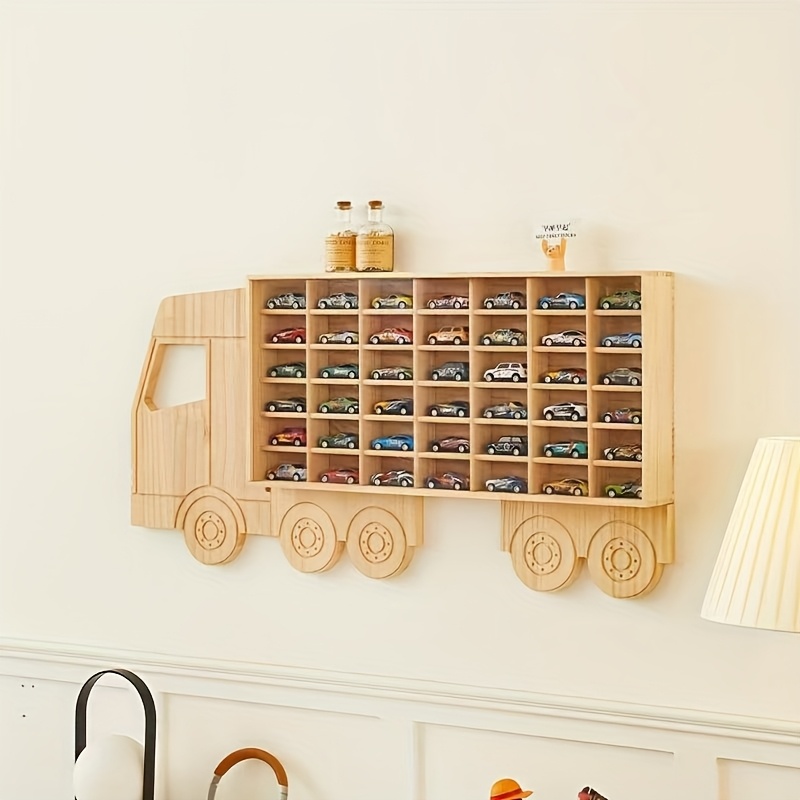 42-Fach Holz-Wandregal mit * und knstlerischem Design  Multifunktionale  Aufbewahrungsbox fr Sammlerstcke und Zubehr